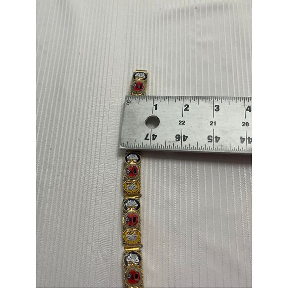 Antique Vintage Micro Mosaic Millefiori Bracelet Art Deco Victorian Panel - Picture 4 of 11